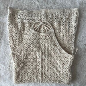 Women's freshman 1996 Beige Knit Skirt Set S